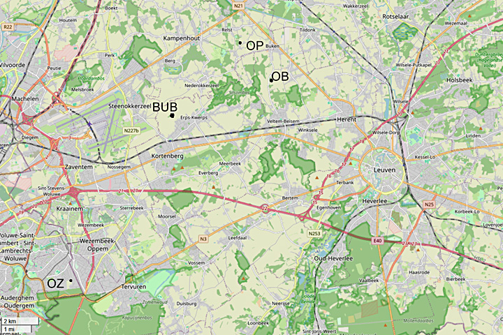 map Brussels beacons